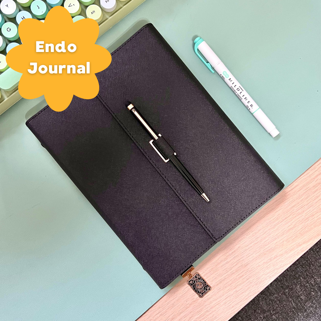 Endometriosis Symptom Journal A5 Black