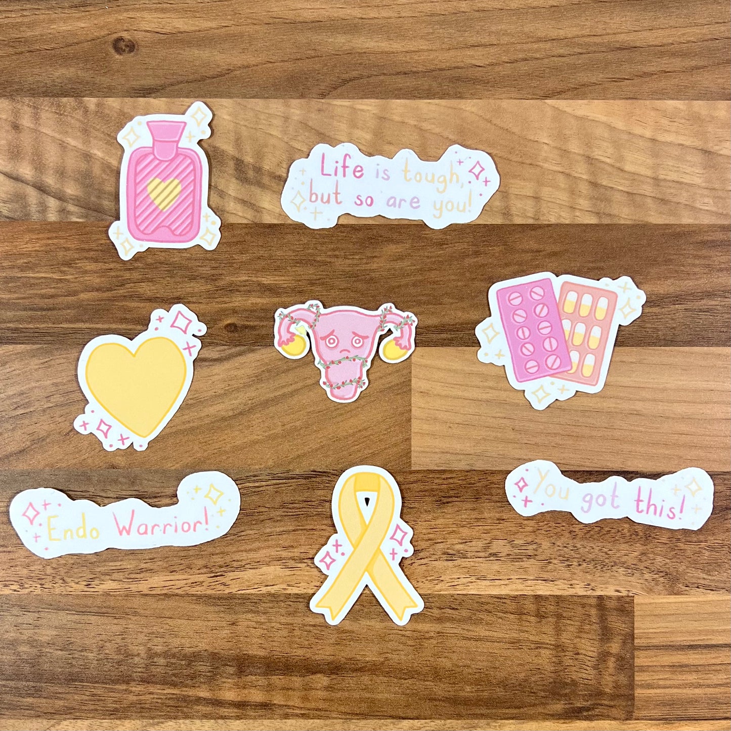 Endometriosis Stickers (8 Pack)