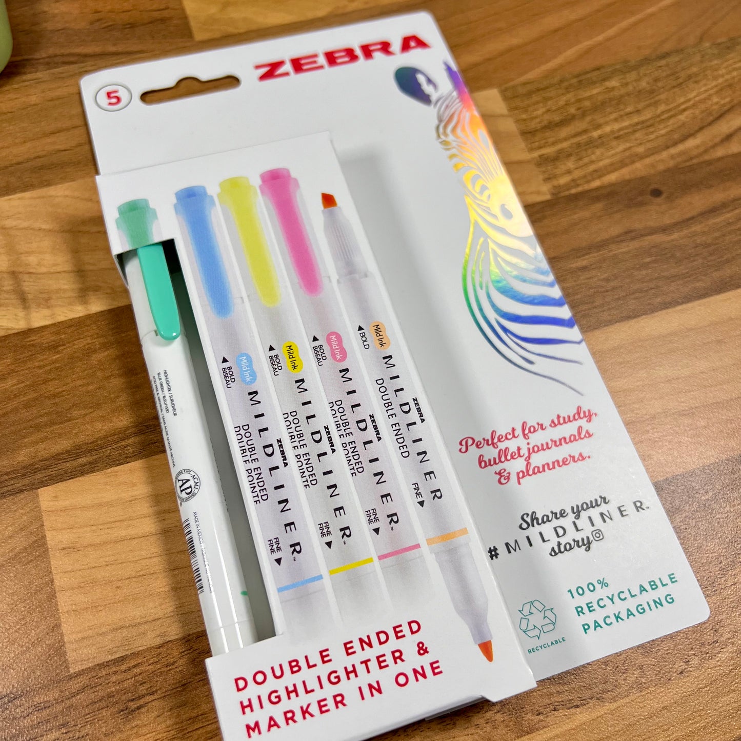 Zebra Mildliners Pastel Pack of 5