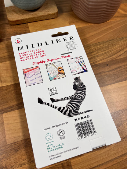 Zebra Mildliners Pastel Pack of 5