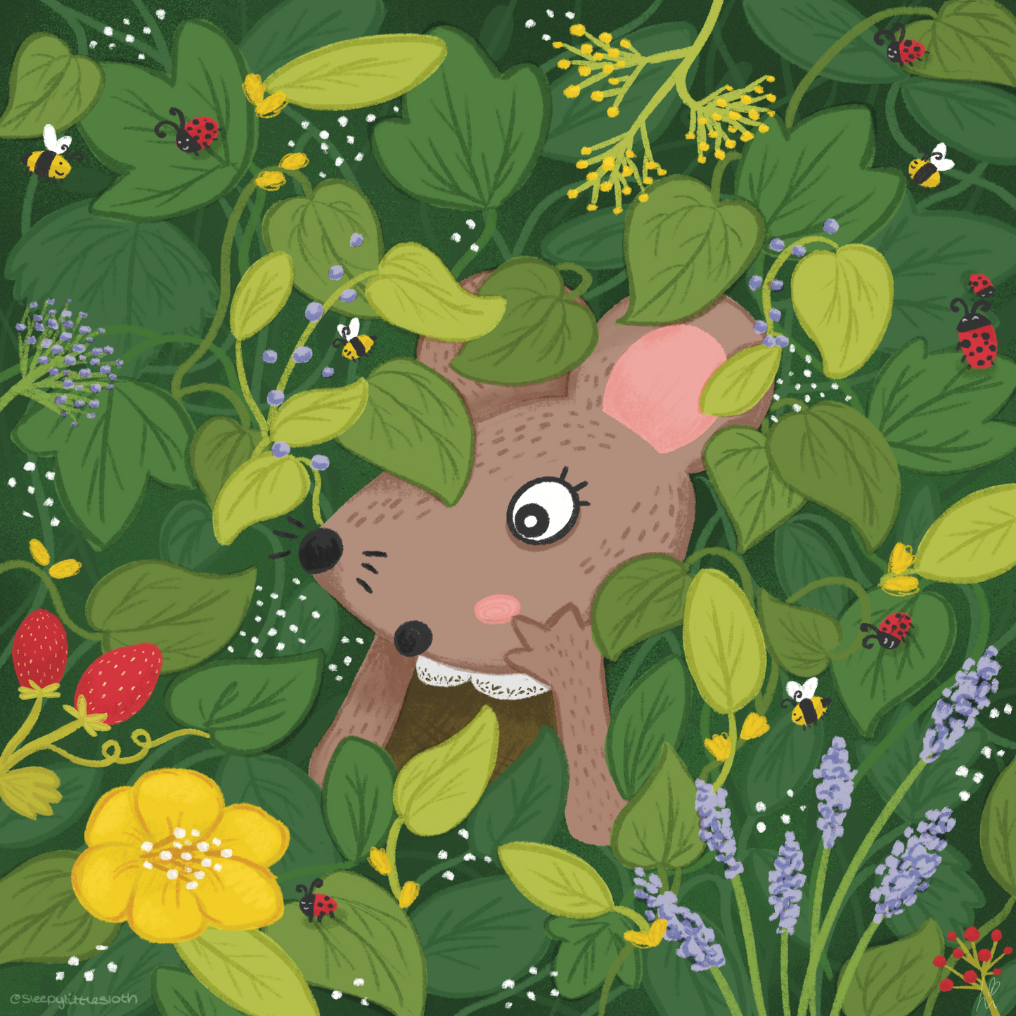 Woodland Mouse Illustrated Print